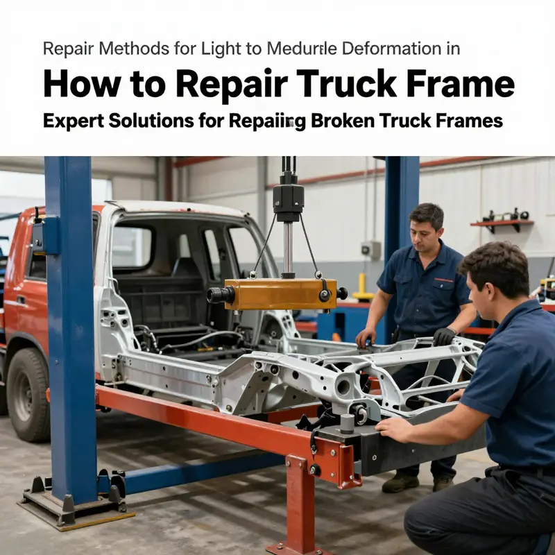 A technician assessing the truck frame to identify the extent of damage.