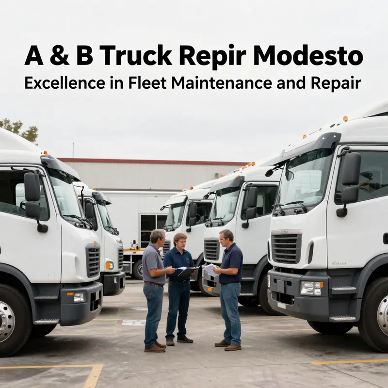 A skilled technician working diligently on a truck at A & B Truck Repair Modesto.
