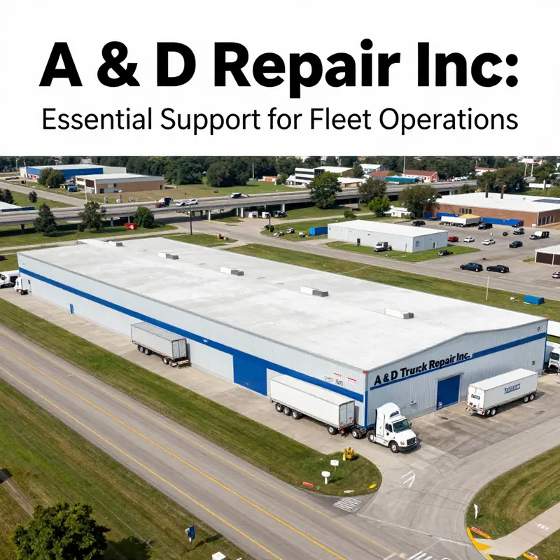 A technician performing maintenance on a heavy-duty truck at A & D Truck Repair Inc.