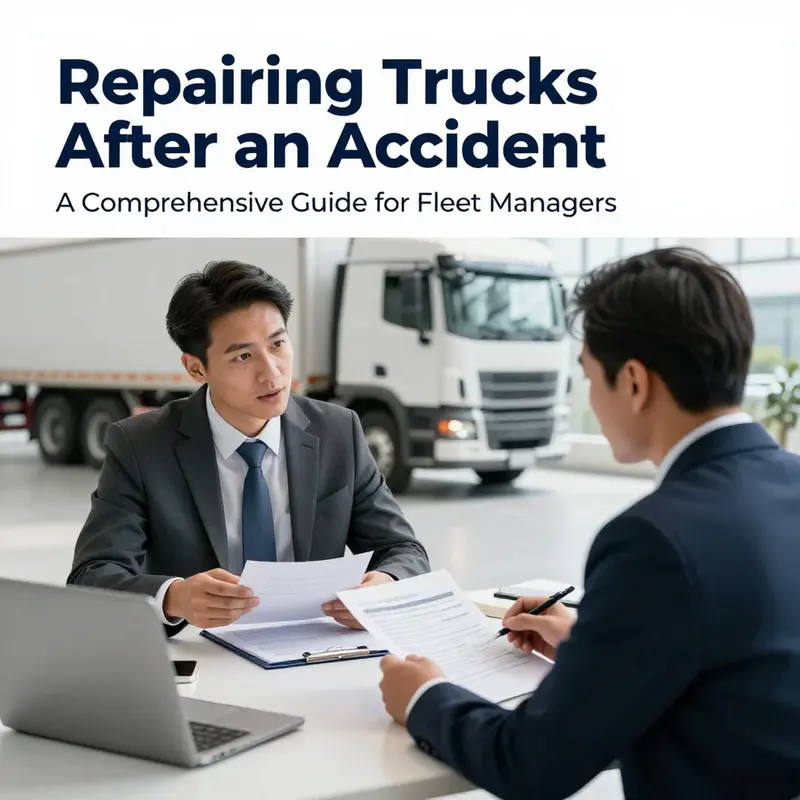 A mechanic conducting a thorough assessment of a truck’s damage.