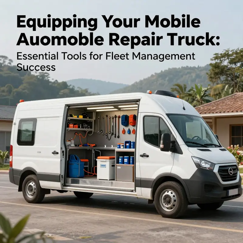 A mobile automobile repair truck showcasing its external features and readiness for on-site repairs.
