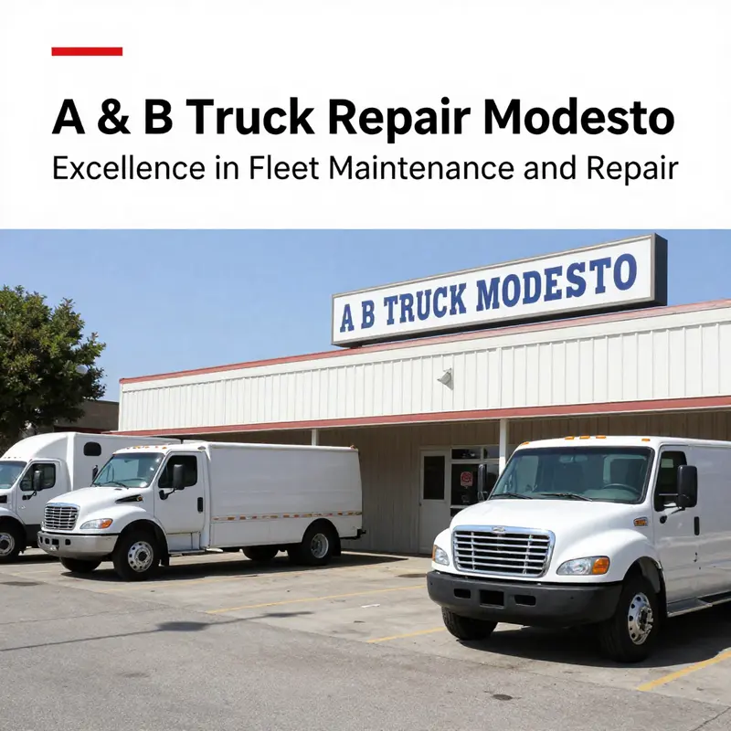 A skilled technician working diligently on a truck at A & B Truck Repair Modesto.