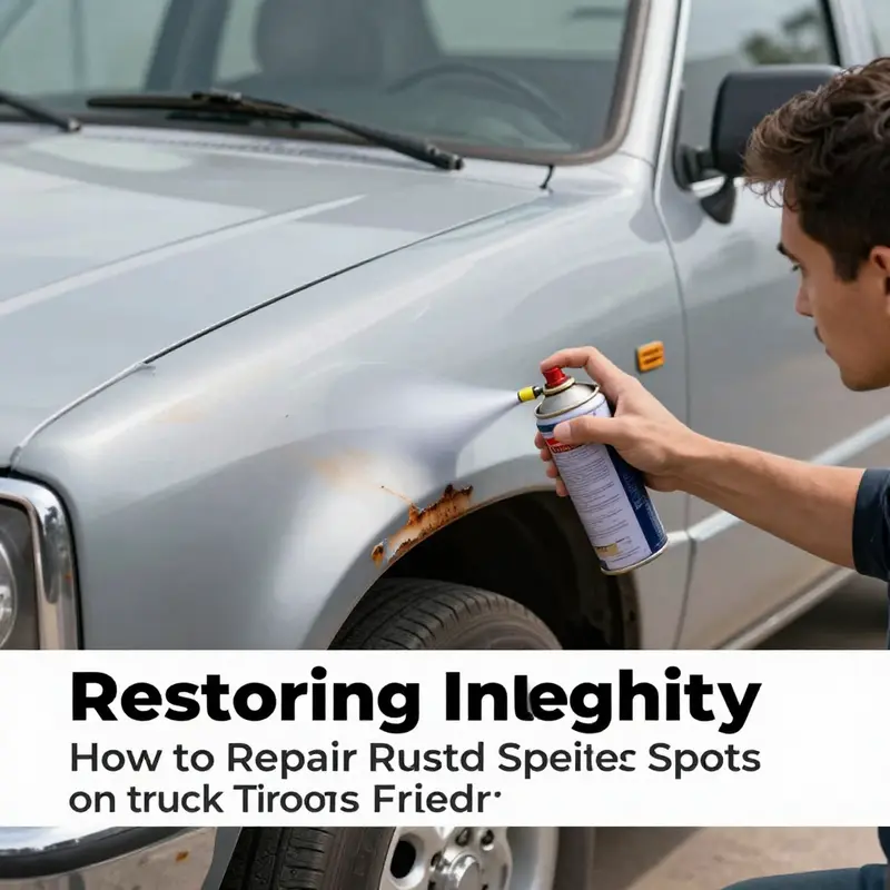 Assessment of rust damage on a truck fender, a critical first step in the repair process.