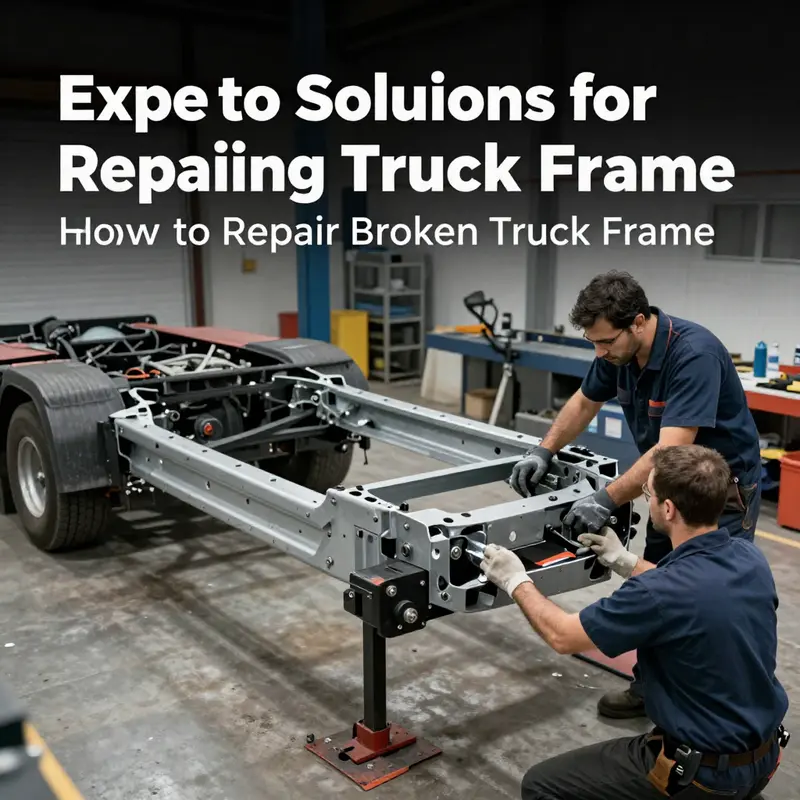 A technician assessing the truck frame to identify the extent of damage.