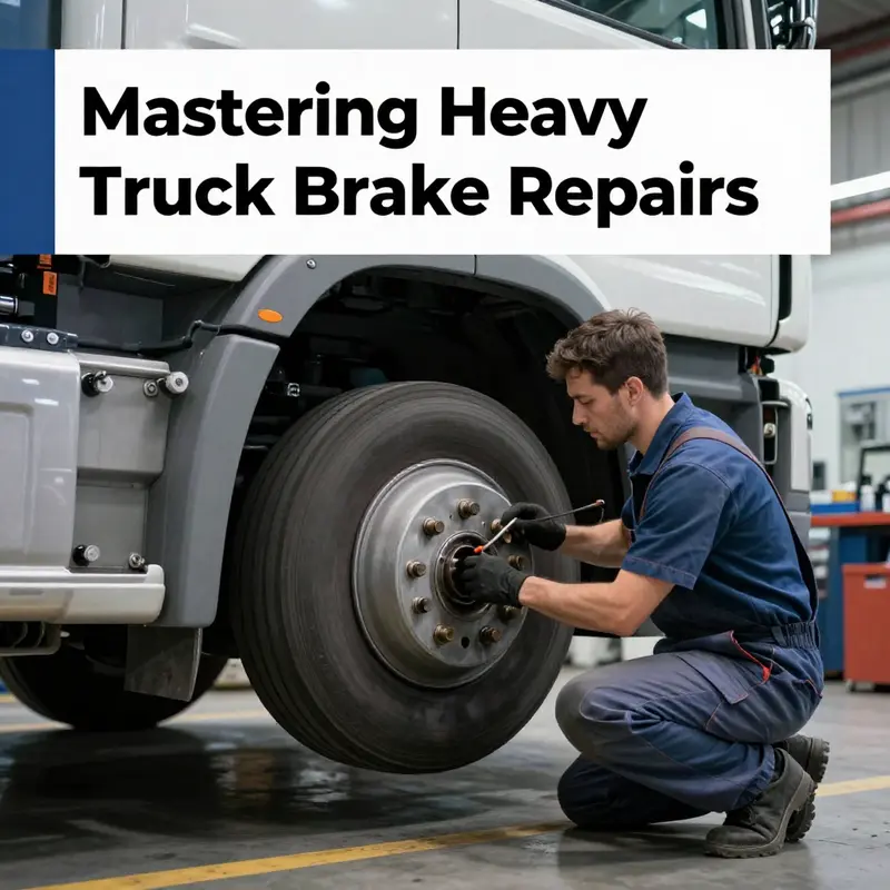 A thorough safety assessment before initiating brake repairs on a heavy truck.