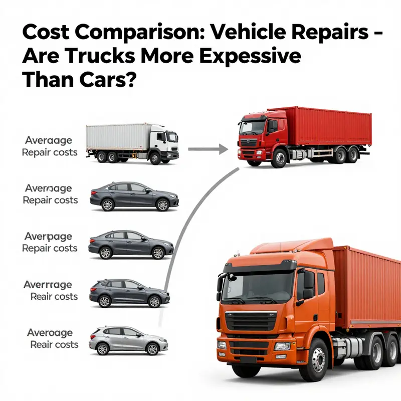 Comparison of average repair costs between trucks and cars.