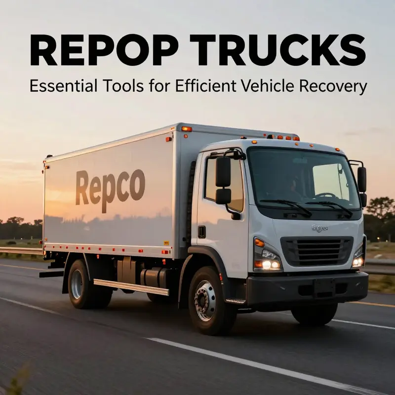 A repo truck driving on a highway, conveying the concept of efficient vehicle recovery.