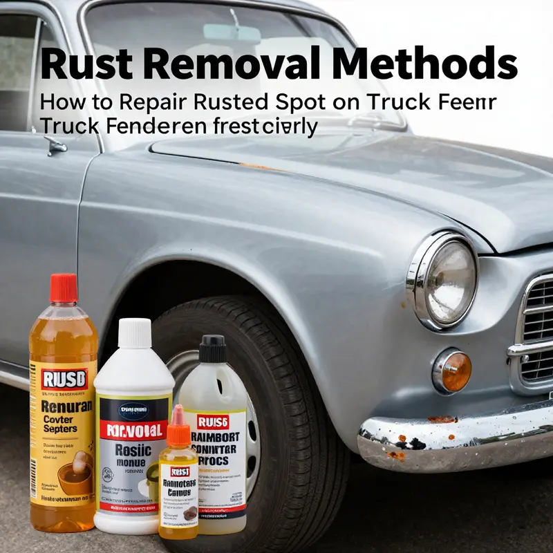 Assessment of rust damage on a truck fender, a critical first step in the repair process.