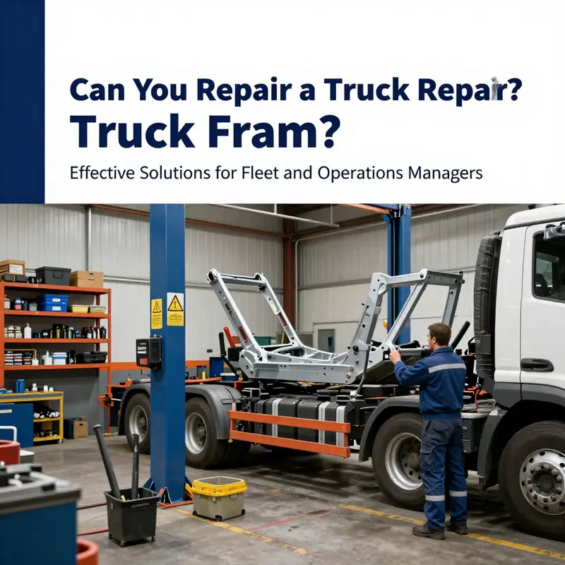 A technician employing hydraulic systems to effectively straighten a truck frame.