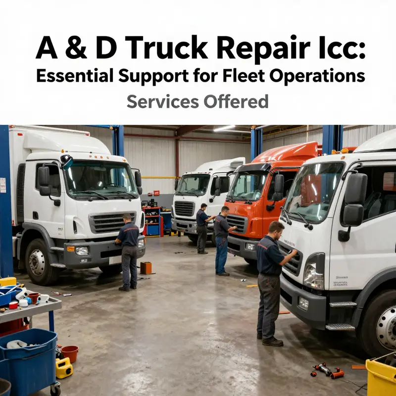 A technician performing maintenance on a heavy-duty truck at A & D Truck Repair Inc.