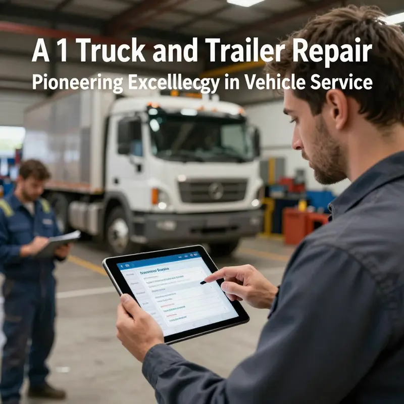 A technician using diagnostic tools to analyze a heavy-duty truck’s mechanical systems.