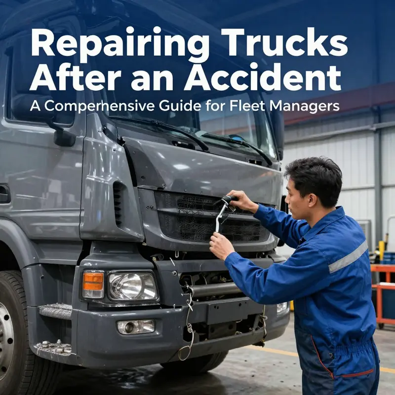 A mechanic conducting a thorough assessment of a truck’s damage.