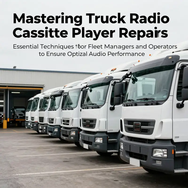 A fleet of trucks at a loading dock, emphasizing the importance of functional truck radio systems.