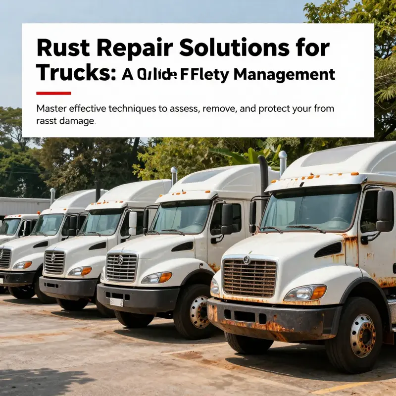 A truck fleet standing in a well-kept yard, symbolizing effective rust management and preventive maintenance.