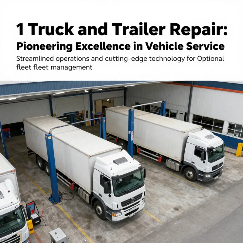 An overhead image of a busy truck repair facility illustrating modern technology and efficient workflows.