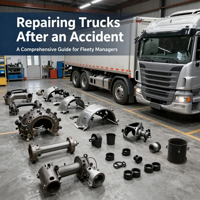 A mechanic conducting a thorough assessment of a truck’s damage.
