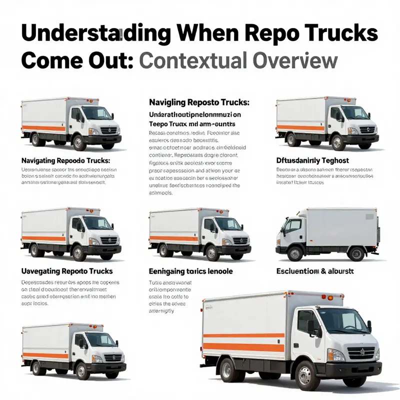 An infographic summarizing the diverse applications and contexts of repo trucks.