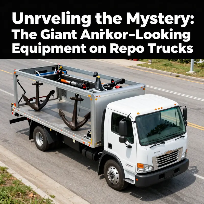 Close-up view of the heavy-duty winch on a repo truck, designed for effective vehicle recovery.