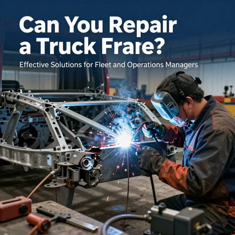 A technician employing hydraulic systems to effectively straighten a truck frame.
