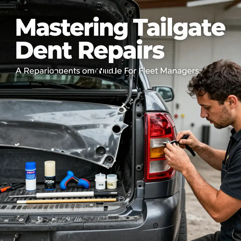 Using a suction cup dent puller for effective dent removal from a truck tailgate.