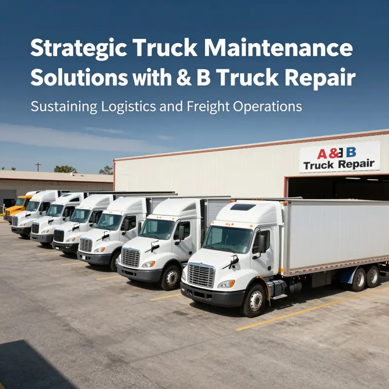 Technicians at A & B Truck Repair performing multifaceted truck maintenance and repair services to ensure peak fleet performance.