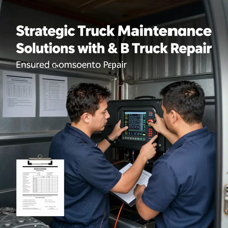 Technicians at A & B Truck Repair performing multifaceted truck maintenance and repair services to ensure peak fleet performance.