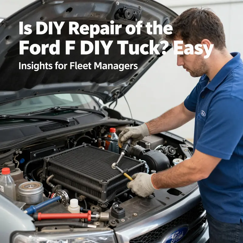 An illustration of a technician conducting basic maintenance tasks on a Ford F-150 to ensure optimal performance.