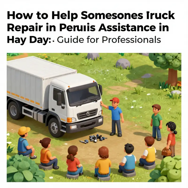 Players collaboratively assisting with truck repair in Hay Day.