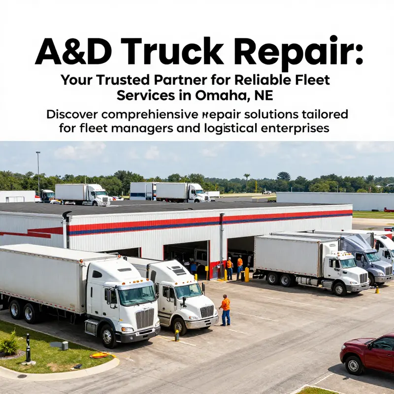 Overview of A&D Truck Repair's facility in Omaha, highlighting the bustling environment of truck service and repair.