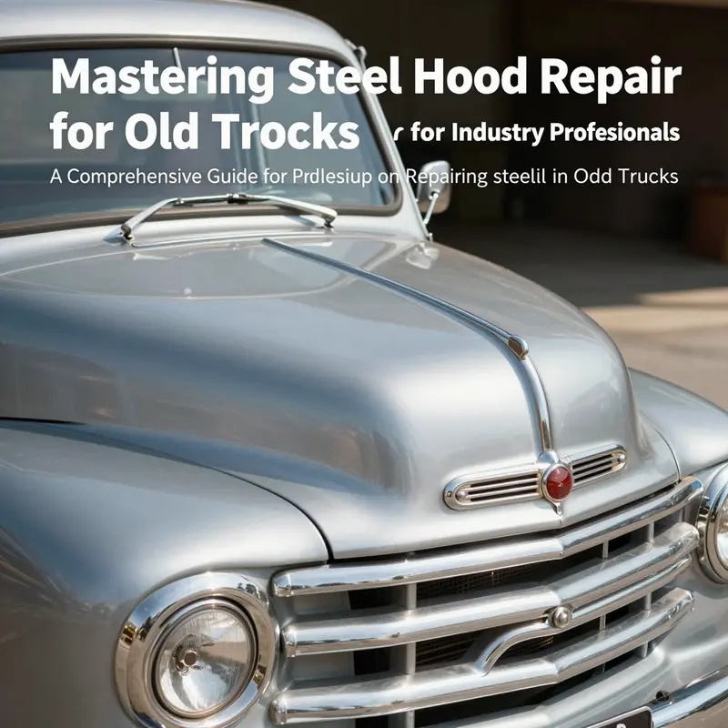 An old truck with a polished steel hood reflecting sunlight, emphasizing the importance of maintenance and repair.