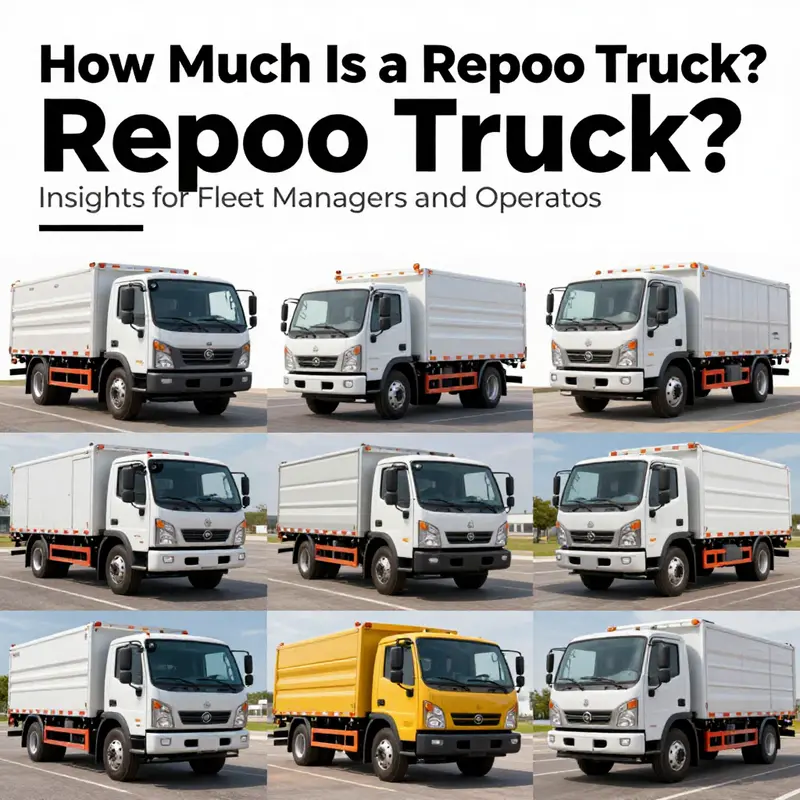 A collage showcasing various repo trucks, both digital and physical, representing their pricing in different contexts.