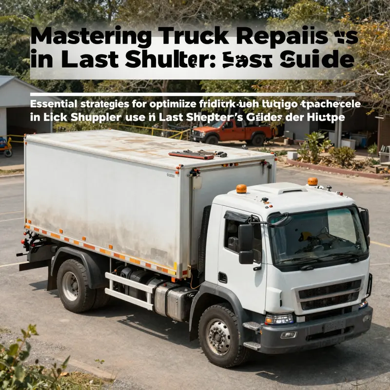 A cover image showcasing a strategic truck setup in Last Shelter, emphasizing repair and management.