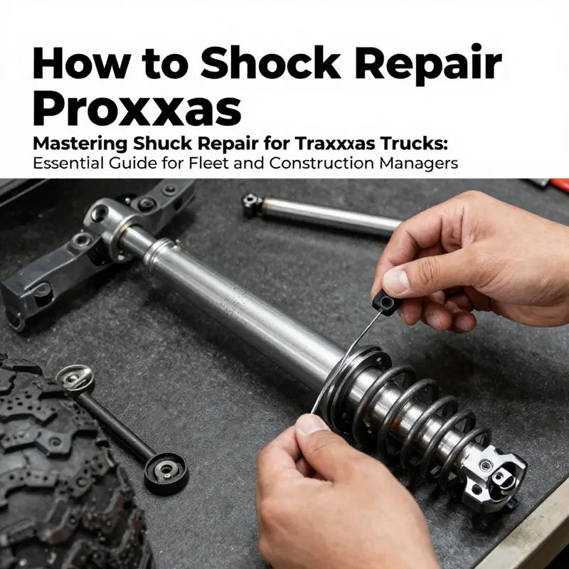 Technician preparing tools and safety measures for Traxxas truck shock repair.