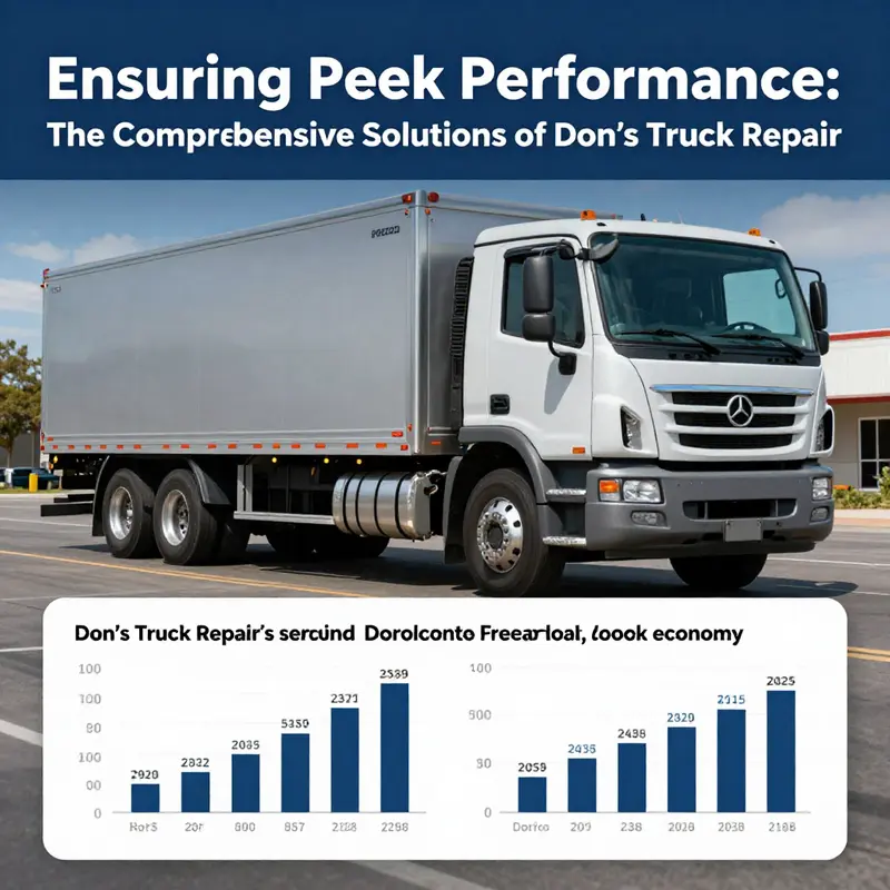 A comprehensive view of Don’s Truck Repair, where skilled technicians perform maintenance on a diverse fleet of trucks.