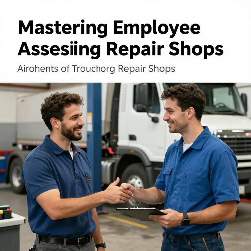 Technician demonstrating technical skills in a repair shop to highlight expertise in truck maintenance.
