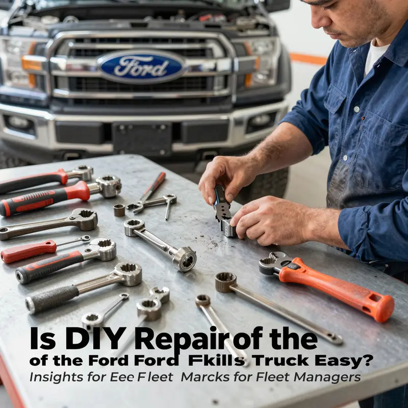 An illustration of a technician conducting basic maintenance tasks on a Ford F-150 to ensure optimal performance.
