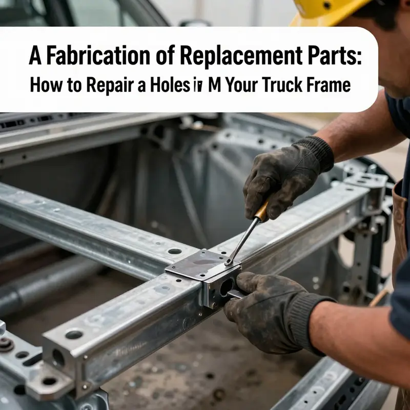 A fleet manager closely assessing damage on a truck frame to determine repair strategies.