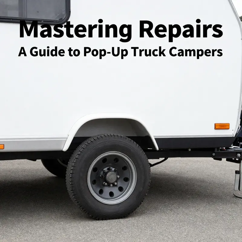 Technician repairing leaks on a pop-up truck camper roof, showcasing essential maintenance techniques.