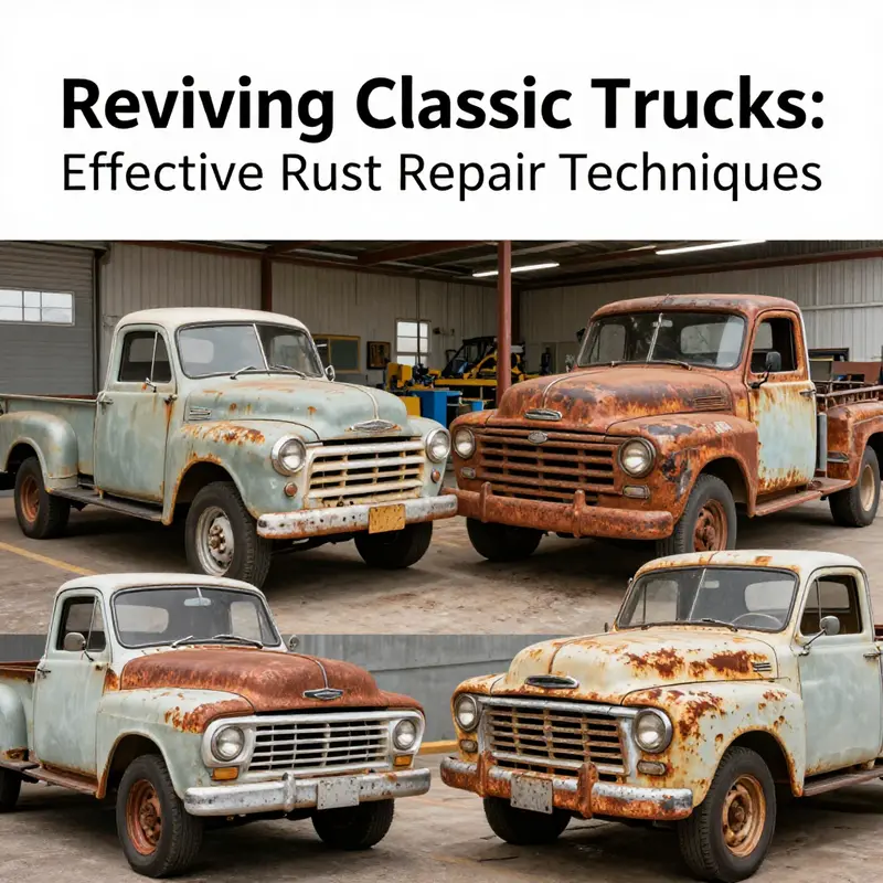 Different types of rust on classic trucks – a visual guide for identification.