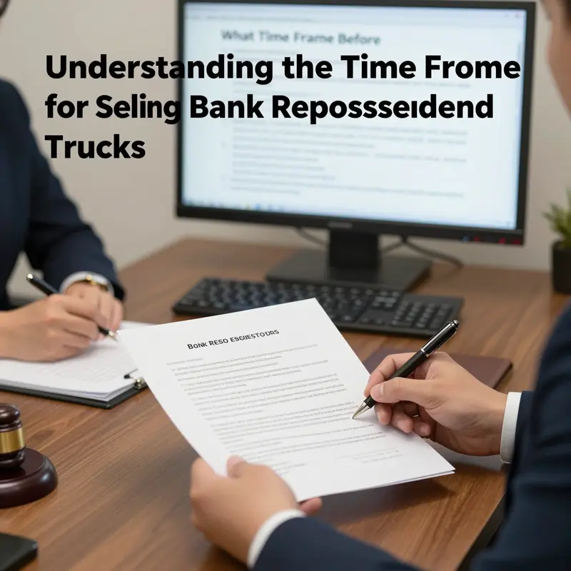 Legal professionals and bank representatives ensuring compliance with repossession laws before selling trucks.