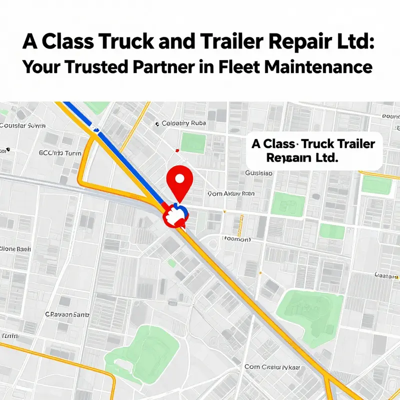 Mechanics at A Class Truck and Trailer Repair Ltd. servicing vehicles in a clean and professional environment.