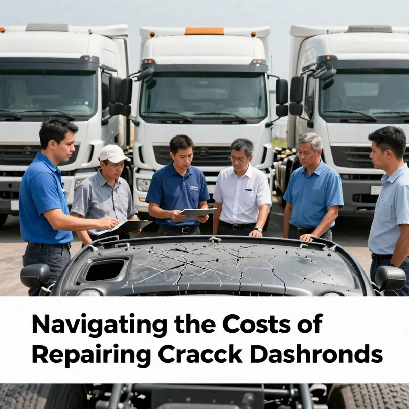 A truck owner utilizing a DIY repair kit to restore a cracked dashboard.