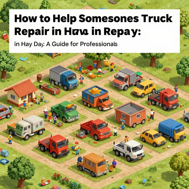 Players collaboratively assisting with truck repair in Hay Day.