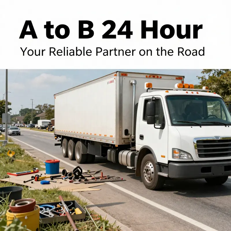 A mobile repair truck in action, showcasing the commitment of A to B 24 Hour Truck and Trailer Repair Services.