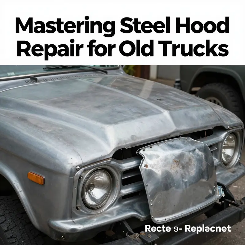 A technician employs cold repair techniques to address minor dents in a steel truck hood.