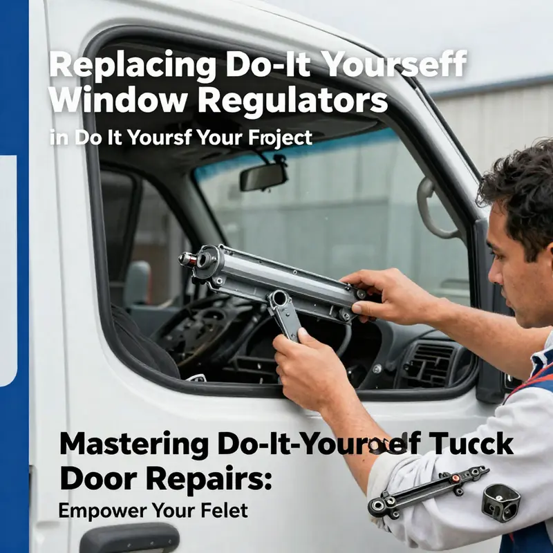 A fleet manager carefully assessing a truck door for potential damage prior to initiating repairs.