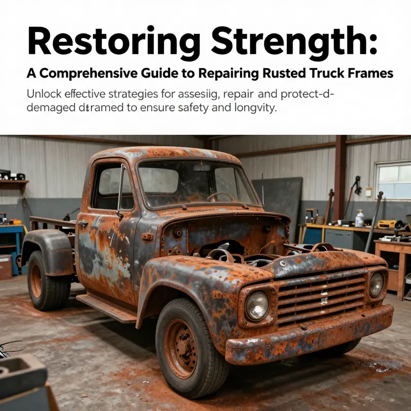 A freshly restored truck frame showcasing strength and durability inside a professional workshop.