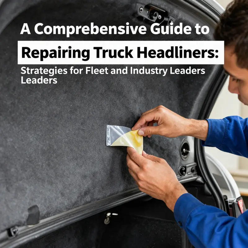 Inspection of a damaged truck headliner, highlighting moisture and wear.