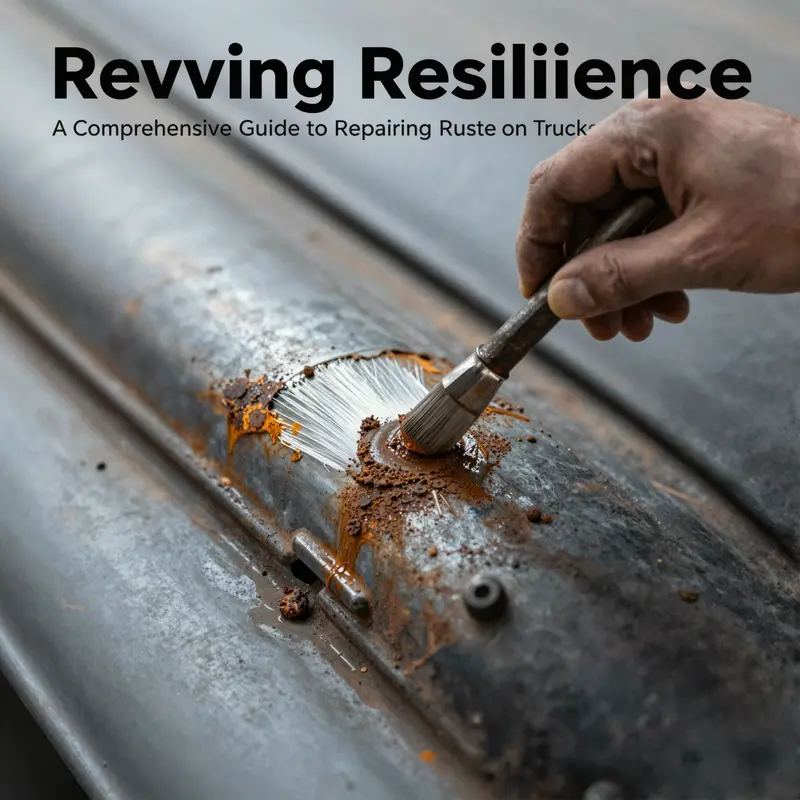 Assessing rust damage types on an old truck.