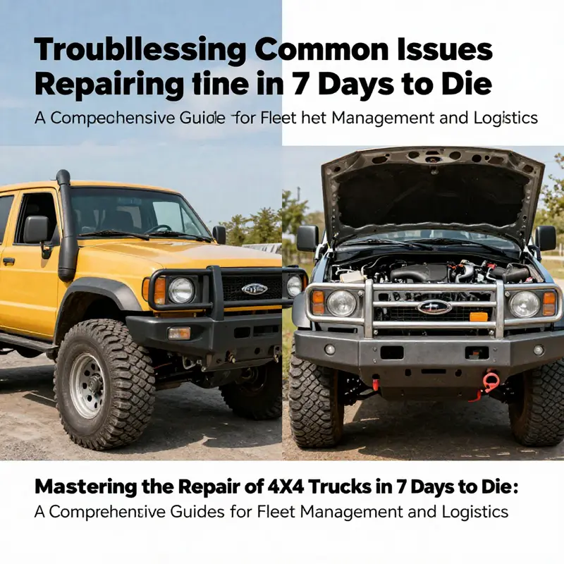 Essential materials for repairing the 4×4 truck in *7 Days to Die* laid out for easy reference.